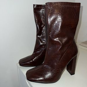 ASOS Brown Crocodile Boots